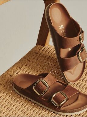 Birkenstock Arizona Big Buckle Cognac Oiled Leather Sandals